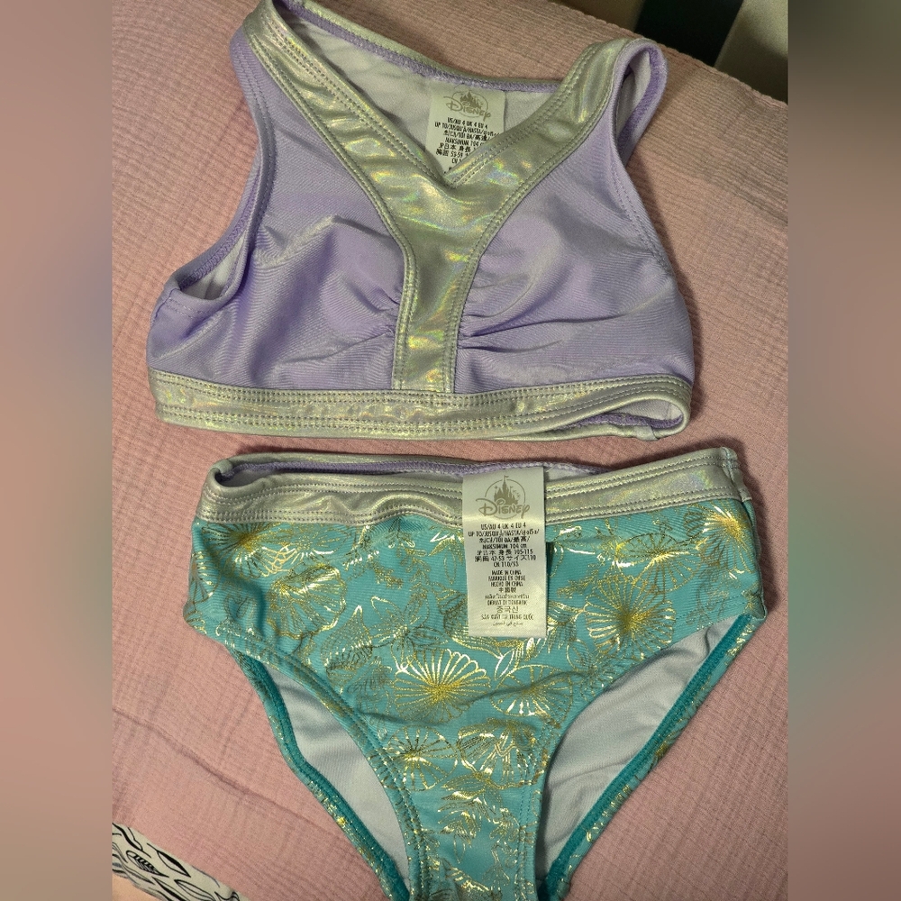 Three-piece Disney Little Mermaid girls swimsuit. Sz 4T